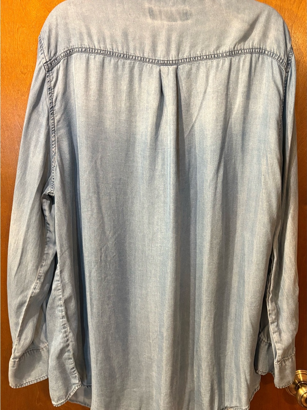 Ava & Viv Light Denim Button-Down Shirt - Pale Blue - Picture 3 of 3
